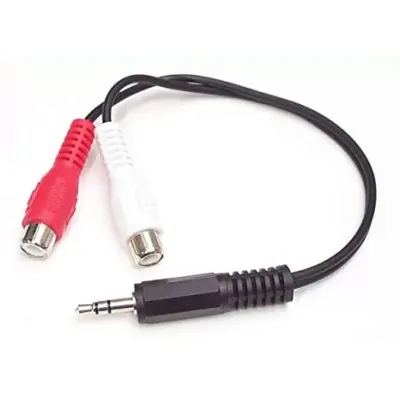 6in Stereo Audio Y Cable 3.5mm Male to 2X RCA Female Headphone